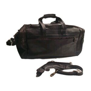 Mori Brown Leather Duffle Bag 24in Multi Pocket Colombian Leather #552